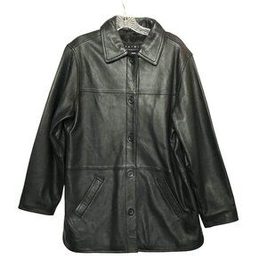 Leather Elements Black Leather Jacket Mid Length Mens M